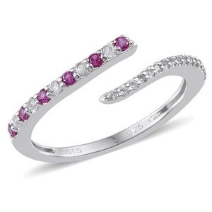 Ruby and Sapphire Bypass Ring